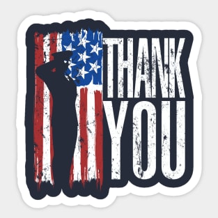 Patriotic American US Flag Thank You Veterans Day Sticker